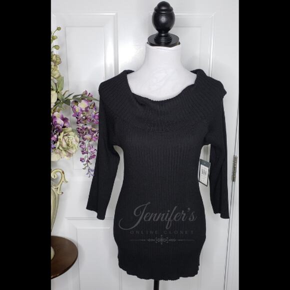 89th & Madison NEW Women's Black Cowl Neck Sweater Size XL - Picture 1 of 12